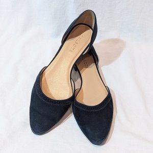 Navy Velvet Talbots Flats Sz8
